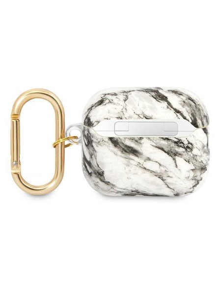 Guess Marble Strap Collection dėklas, skirtas AirPods 3 dangteliui – pilkas Guess Marble Strap Collection dėklas, skirtas AirPods 3 dangteliui – pilkas