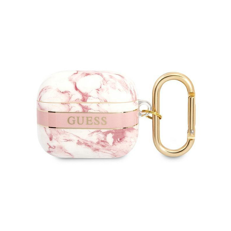 Guess Marble Strap Collection dėklas, skirtas AirPods 3 dangteliui – rožinis Guess Marble Strap Collection dėklas, skirtas AirPods 3 dangteliui – rožinis