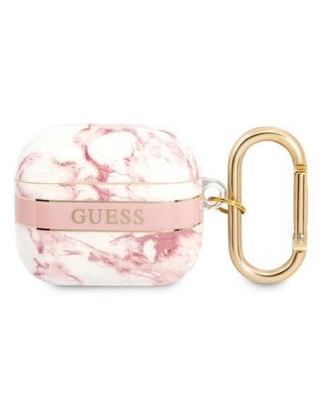 Guess Marble Strap Collection dėklas, skirtas AirPods 3 dangteliui – rožinis Guess Marble Strap Collection dėklas, skirtas AirPods 3 dangteliui – rožinis