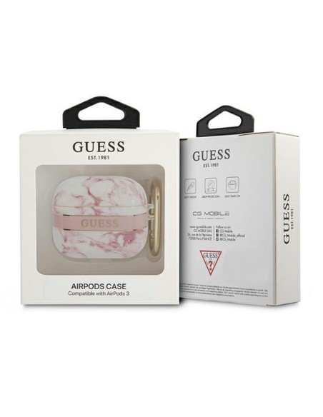 Guess Marble Strap Collection dėklas, skirtas AirPods 3 dangteliui – rožinis Guess Marble Strap Collection dėklas, skirtas AirPods 3 dangteliui – rožinis