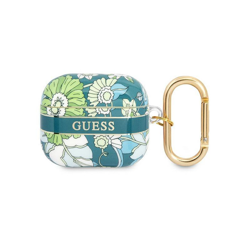 Guess Flower Strap Collection dėklas, skirtas AirPods 3 dangteliui – žalias Guess Flower Strap Collection dėklas, skirtas AirPods 3 dangteliui – žalias