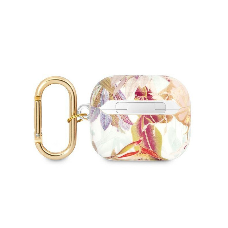 Guess Flower Strap Collection dėklas, skirtas AirPods 3 dangteliui – violetinis