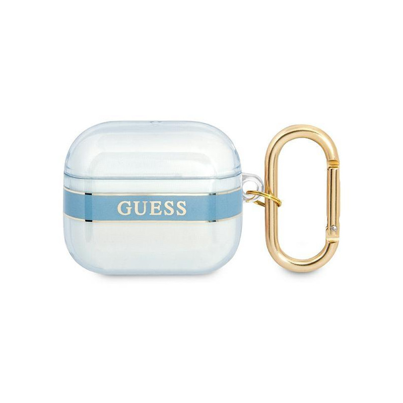 Guess Strap Collection dėklas, skirtas AirPods 3 dangteliui – mėlynas