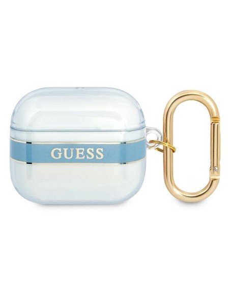 Guess Strap Collection dėklas, skirtas AirPods 3 dangteliui – mėlynas