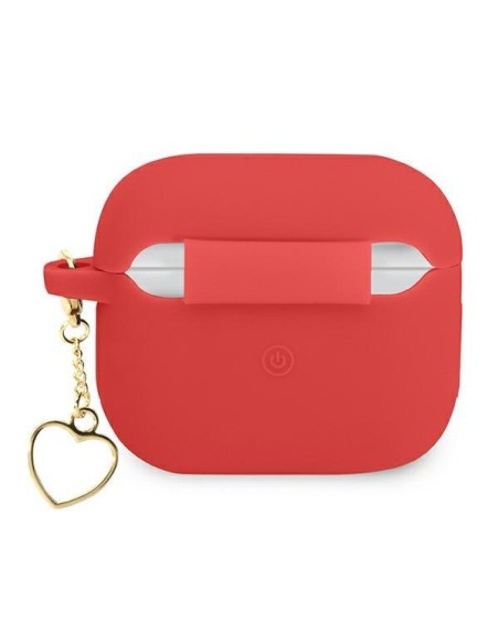 Guess Silicone Charm Heart Collection dėklas, skirtas AirPods 3 dangteliui – raudonas Guess Silicone Charm Heart Collection dėklas, skirtas AirPods 3 dangteliui – raudonas