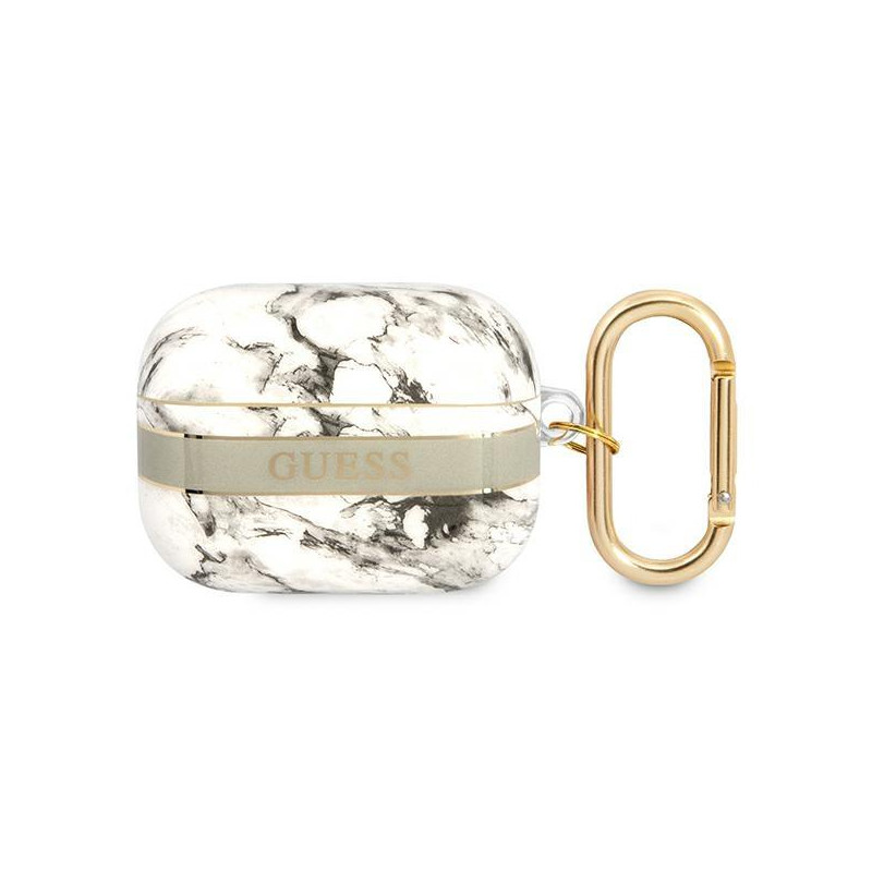 Guess Marble Strap Collection dėklas, skirtas AirPods Pro – pilkas