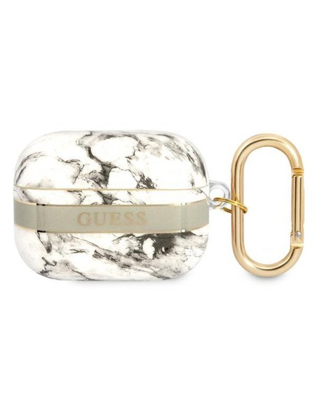 Guess Marble Strap Collection dėklas, skirtas AirPods Pro – pilkas