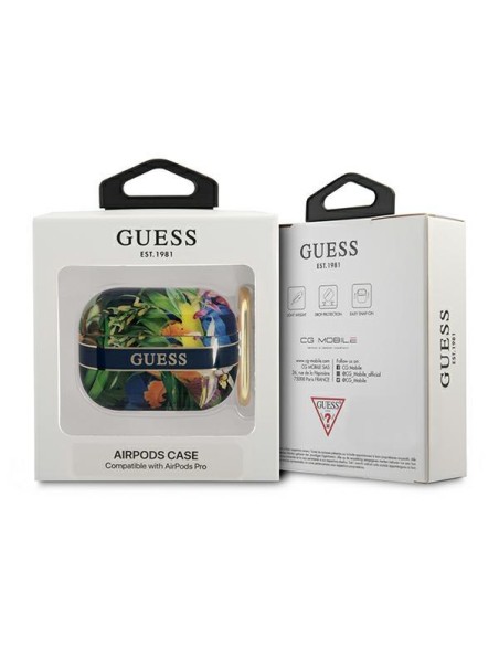 Guess Flower Strap Collection dėklas, skirtas AirPods Pro – mėlynas Guess Flower Strap Collection dėklas, skirtas AirPods Pro – mėlynas