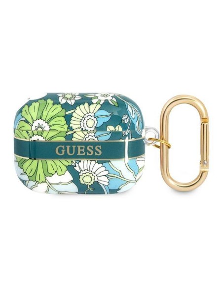 Guess Flower Strap Collection dėklas, skirtas AirPods Pro – žalias Guess Flower Strap Collection dėklas, skirtas AirPods Pro – žalias