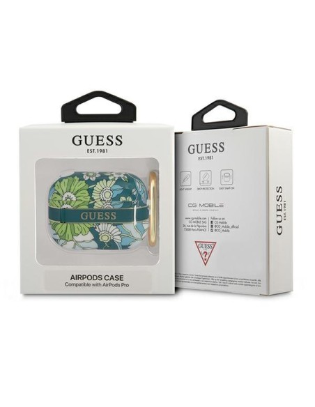 Guess Flower Strap Collection dėklas, skirtas AirPods Pro – žalias Guess Flower Strap Collection dėklas, skirtas AirPods Pro – žalias