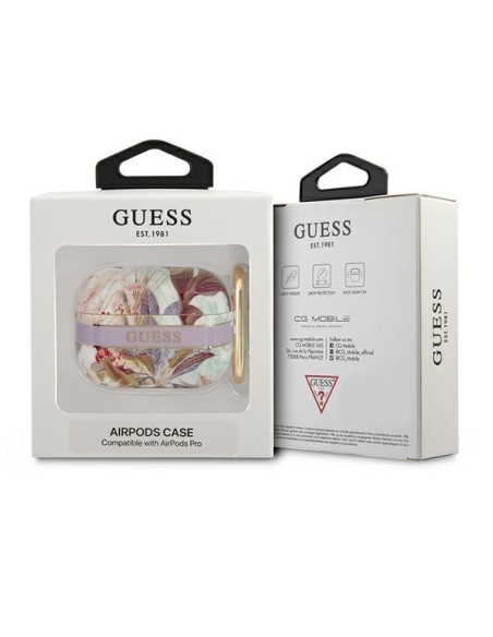 Guess Flower Strap Collection dėklas, skirtas AirPods Pro – violetinis Guess Flower Strap Collection dėklas, skirtas AirPods Pro – violetinis