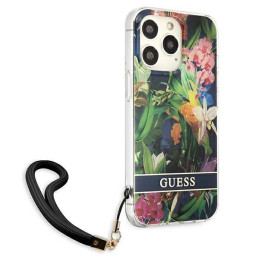 Guess Flower Strap dėklas, skirtas iPhone 13 Pro / iPhone 13 - mėlynas