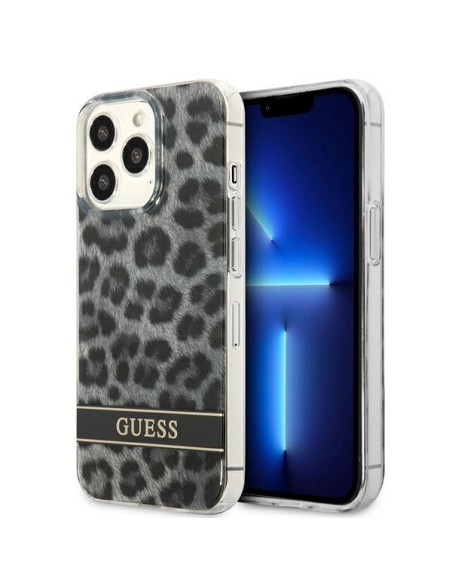 Guess Leopard dėklas, skirtas iPhone 13 Pro / iPhone 13 - pilkas