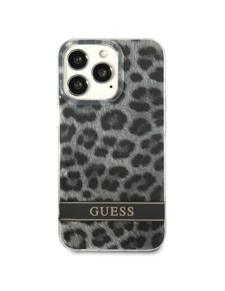 Guess Leopard dėklas, skirtas iPhone 13 Pro / iPhone 13 - pilkas