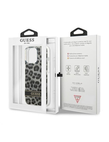 Guess Leopard dėklas, skirtas iPhone 13 Pro / iPhone 13 - pilkas