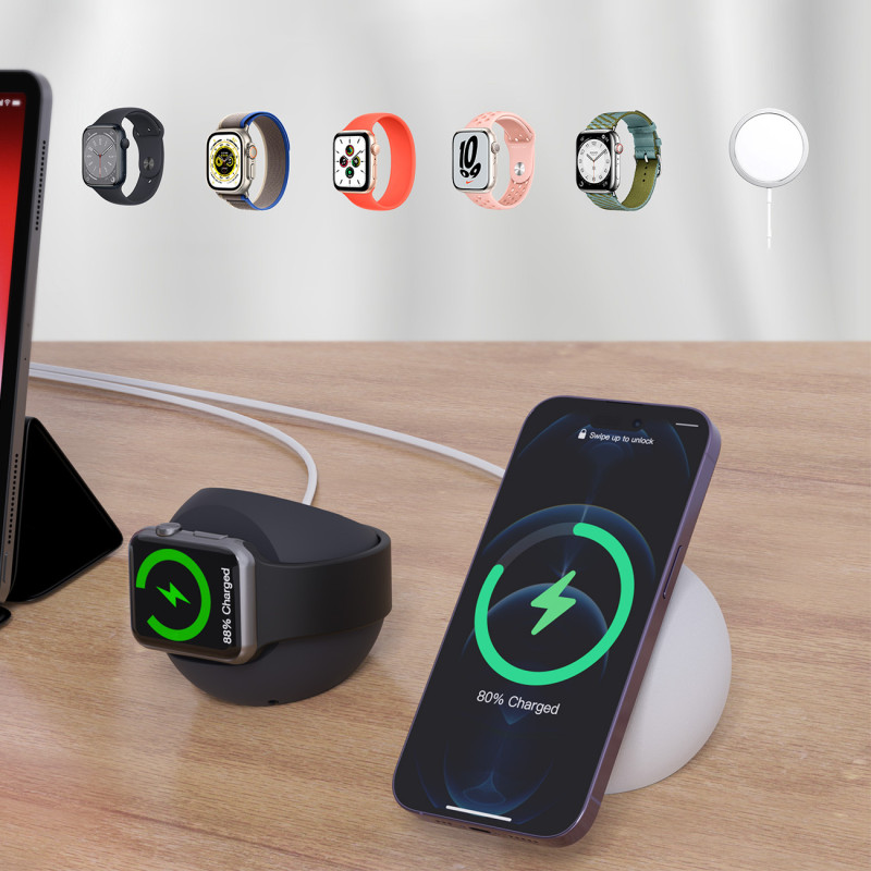 Indukcinio įkroviklio telefono stovo laikiklis MagSafe rožinis