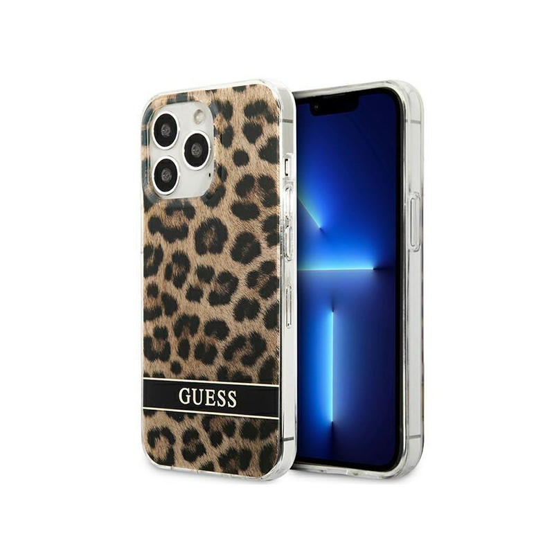 Guess Leopard dėklas, skirtas iPhone 13 Pro / iPhone 13 - rudas