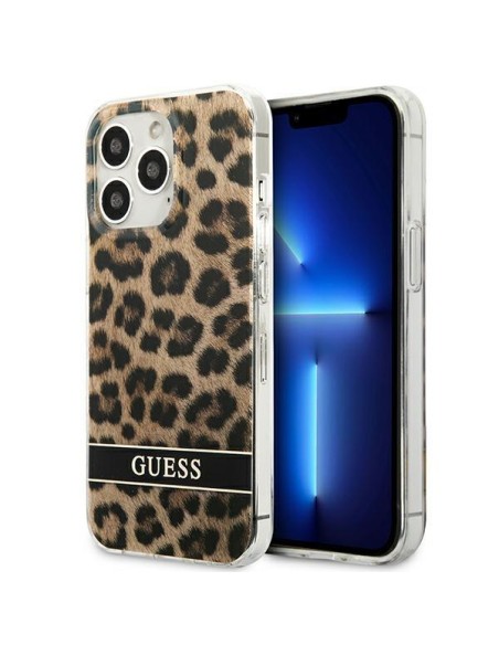 Guess Leopard dėklas, skirtas iPhone 13 Pro / iPhone 13 - rudas Guess Leopard dėklas, skirtas iPhone 13 Pro / iPhone 13 - rudas