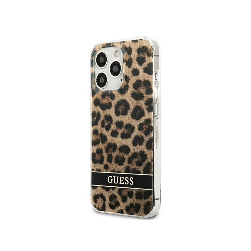 Guess Leopard dėklas, skirtas iPhone 13 Pro / iPhone 13 - rudas
