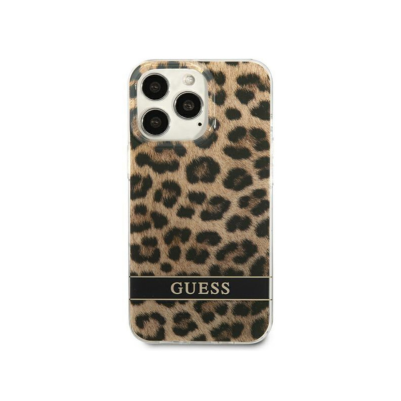 Guess Leopard dėklas, skirtas iPhone 13 Pro / iPhone 13 - rudas