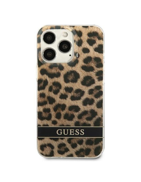 Guess Leopard dėklas, skirtas iPhone 13 Pro / iPhone 13 - rudas Guess Leopard dėklas, skirtas iPhone 13 Pro / iPhone 13 - rudas