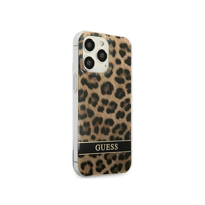 Guess Leopard dėklas, skirtas iPhone 13 Pro / iPhone 13 - rudas