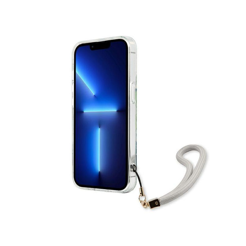 Guess Flower Strap dėklas iPhone 13 - žalias