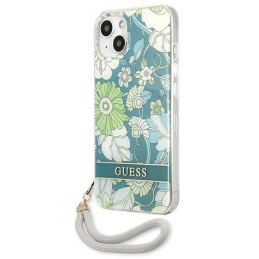 Guess Flower Strap dėklas iPhone 13 mini - žalias