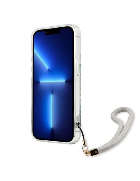 Guess Flower Strap dėklas iPhone 13 mini - žalias