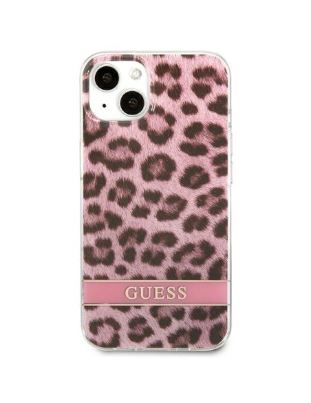 Guess Leopard dėklas iPhone 13 mini - rožinis Guess Leopard dėklas iPhone 13 mini - rožinis