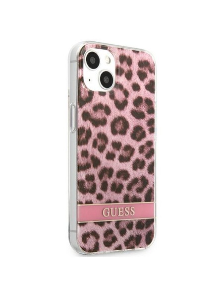 Guess Leopard dėklas iPhone 13 mini - rožinis Guess Leopard dėklas iPhone 13 mini - rožinis