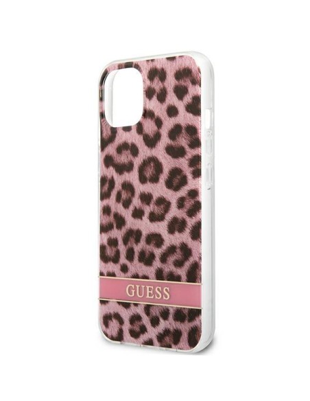 Guess Leopard dėklas iPhone 13 mini - rožinis Guess Leopard dėklas iPhone 13 mini - rožinis