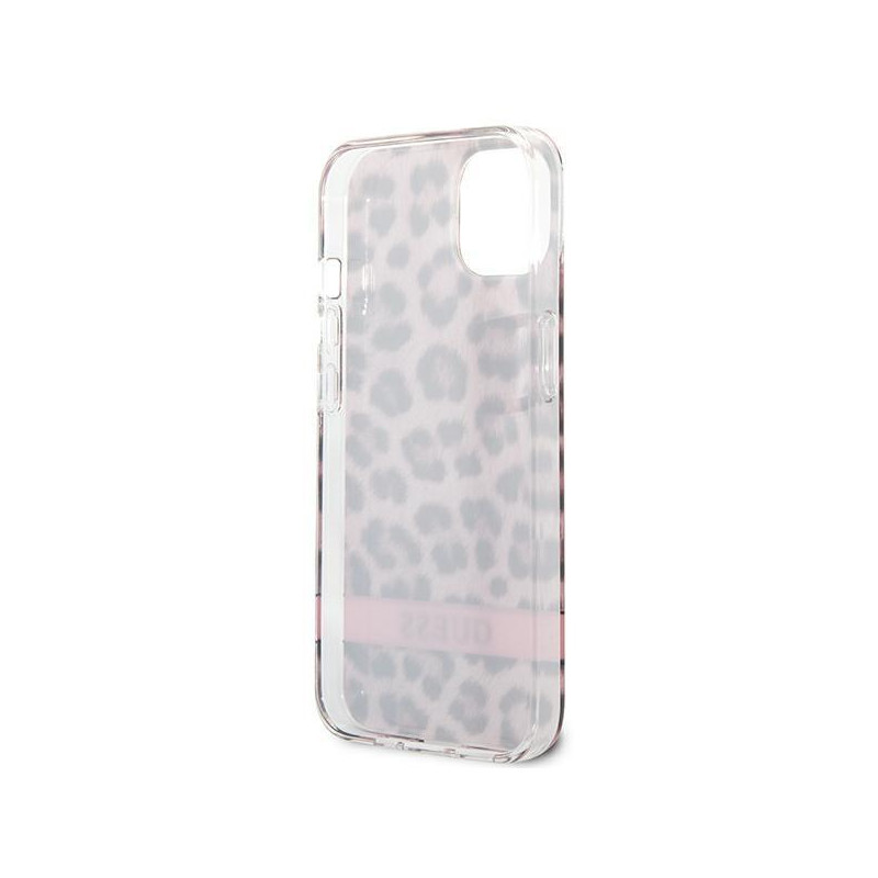 Guess Leopard dėklas iPhone 13 mini - rožinis