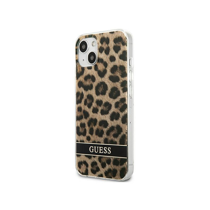 Guess Leopard dėklas iPhone 13 mini - rudas