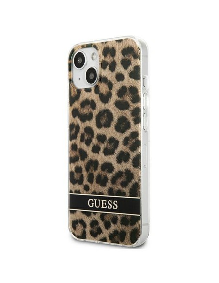 Guess Leopard dėklas iPhone 13 mini - rudas Guess Leopard dėklas iPhone 13 mini - rudas