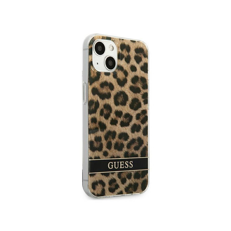 Guess Leopard dėklas iPhone 13 mini - rudas