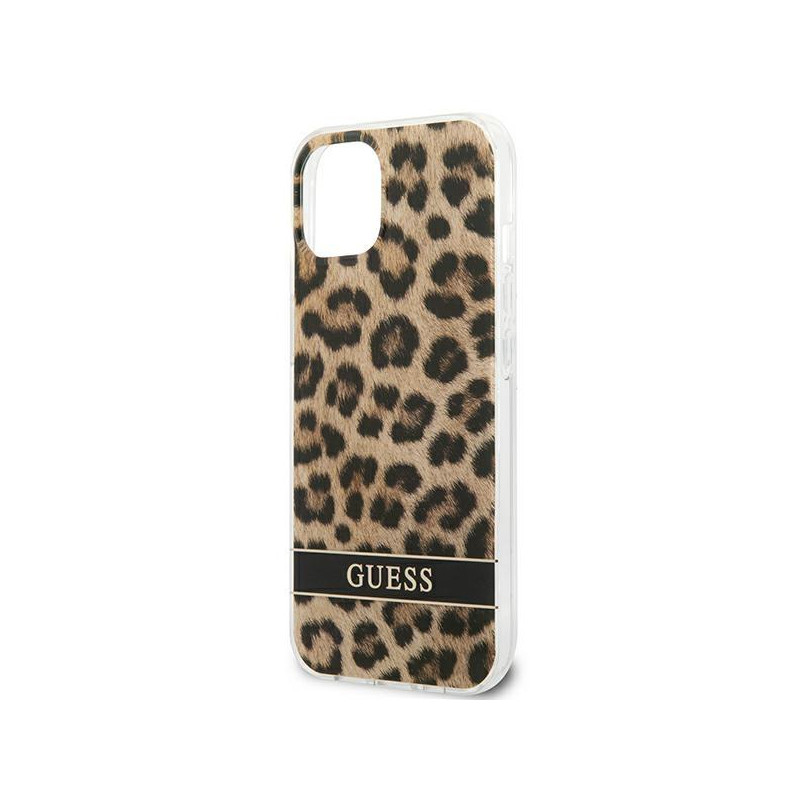 Guess Leopard dėklas iPhone 13 mini - rudas