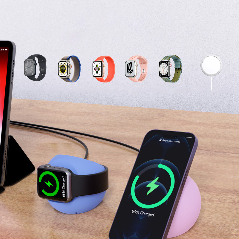 MagSafe mobiliojo telefono laikiklio stovas indukciniam įkrovikliui mėlynas