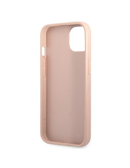 Guess Saffiano Triangle Logo dėklas iPhone 13 mini - rožinis Guess Saffiano Triangle Logo dėklas iPhone 13 mini - rožinis