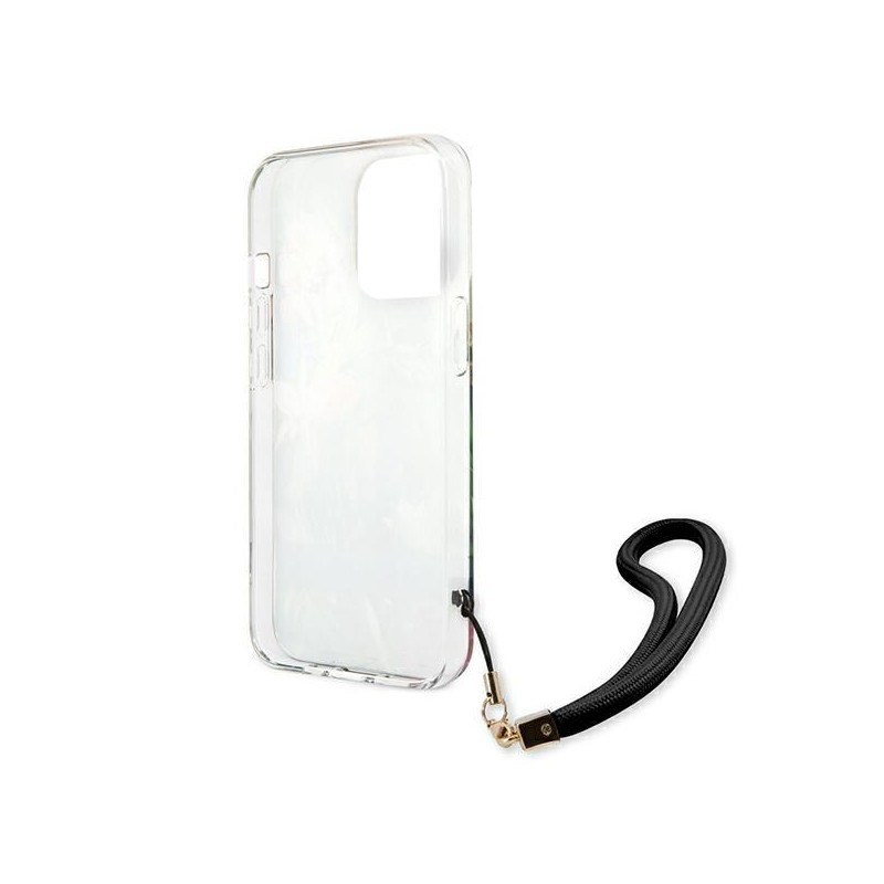 Guess Flower Strap dėklas, skirtas iPhone 13 Pro Max - mėlynas