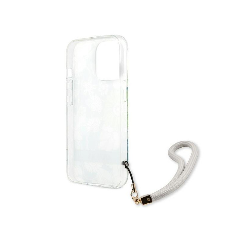 Guess Flower Strap dėklas, skirtas iPhone 13 Pro Max - žalias