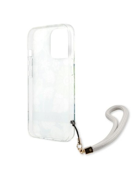 Guess Flower Strap dėklas, skirtas iPhone 13 Pro Max - žalias Guess Flower Strap dėklas, skirtas iPhone 13 Pro Max - žalias