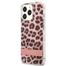 Guess Leopard dėklas iPhone 13 Pro Max - rožinis