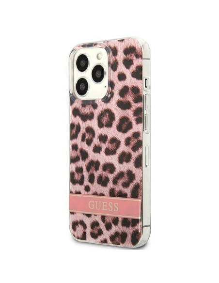 Guess Leopard dėklas iPhone 13 Pro Max - rožinis Guess Leopard dėklas iPhone 13 Pro Max - rožinis