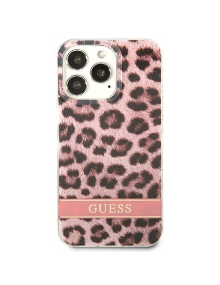 Guess Leopard dėklas iPhone 13 Pro Max - rožinis Guess Leopard dėklas iPhone 13 Pro Max - rožinis