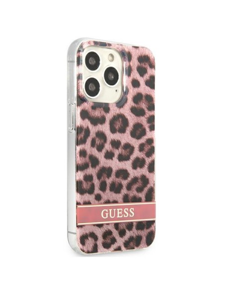 Guess Leopard dėklas iPhone 13 Pro Max - rožinis Guess Leopard dėklas iPhone 13 Pro Max - rožinis