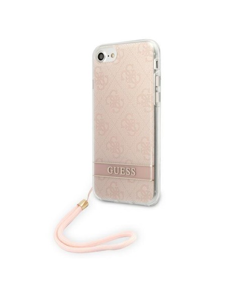 Guess 4G Print Strap dėklas, skirtas iPhone SE 2022 / SE 2020 / 7 / 8 - rožinė Guess 4G Print Strap dėklas, skirtas iPhone SE 2022 / SE 2020 / 7 / 8 - rožinė