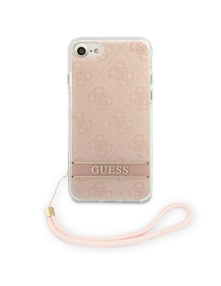 Guess 4G Print Strap dėklas, skirtas iPhone SE 2022 / SE 2020 / 7 / 8 - rožinė Guess 4G Print Strap dėklas, skirtas iPhone SE 2022 / SE 2020 / 7 / 8 - rožinė