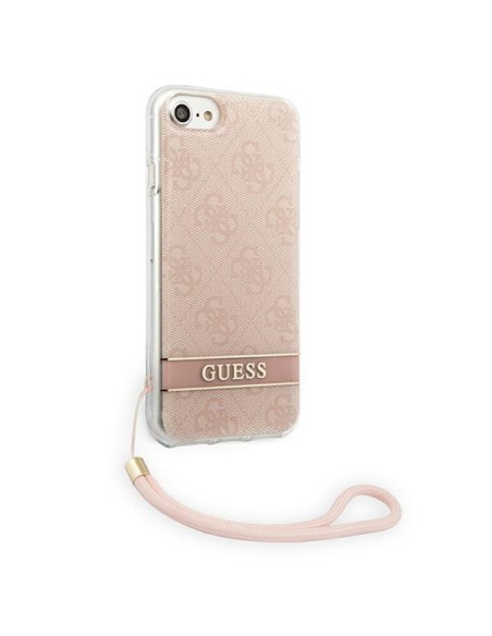 Guess 4G Print Strap dėklas, skirtas iPhone SE 2022 / SE 2020 / 7 / 8 - rožinė Guess 4G Print Strap dėklas, skirtas iPhone SE 2022 / SE 2020 / 7 / 8 - rožinė