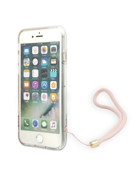 Guess 4G Print Strap dėklas, skirtas iPhone SE 2022 / SE 2020 / 7 / 8 - rožinė Guess 4G Print Strap dėklas, skirtas iPhone SE 2022 / SE 2020 / 7 / 8 - rožinė